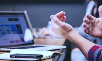 Person working at a laptop