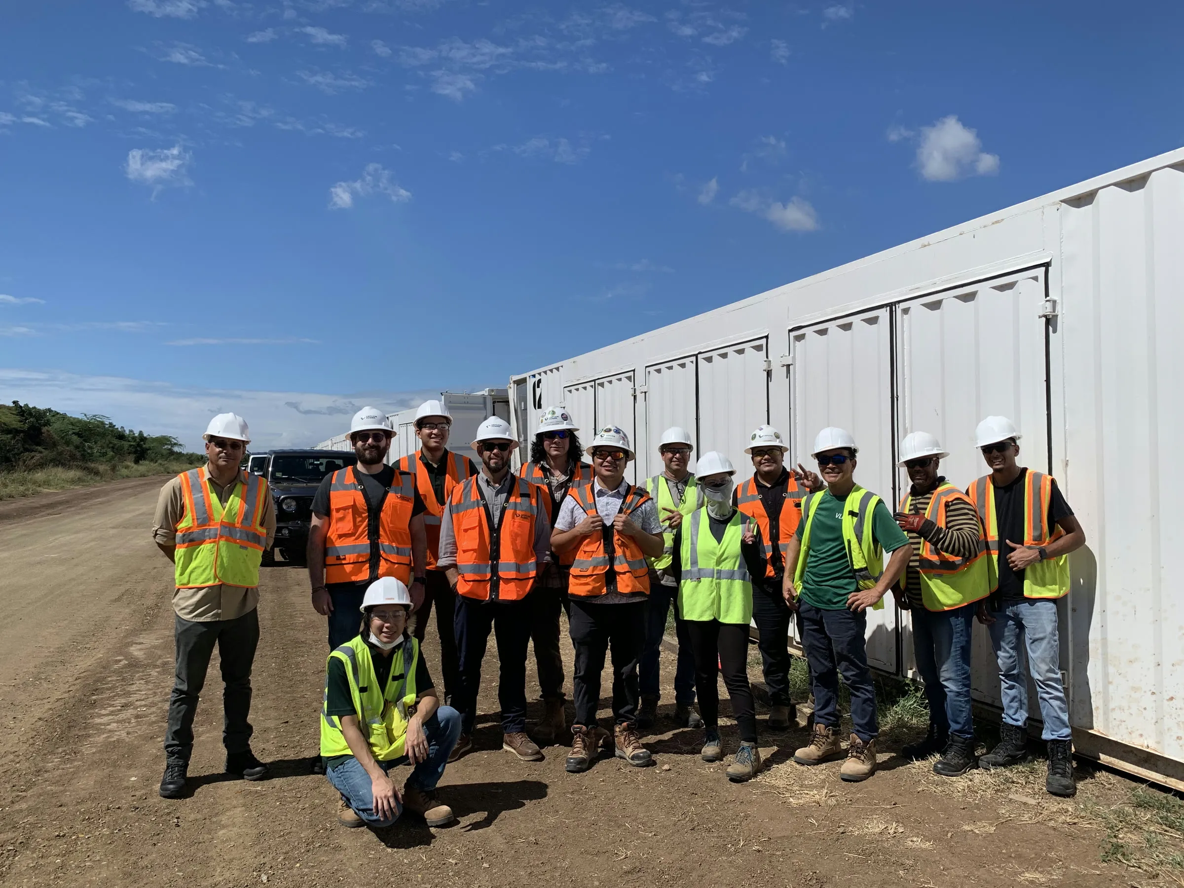VLI-EV team at a battery energy storage installation site